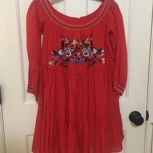 Free People Sunbeams orange mini dress